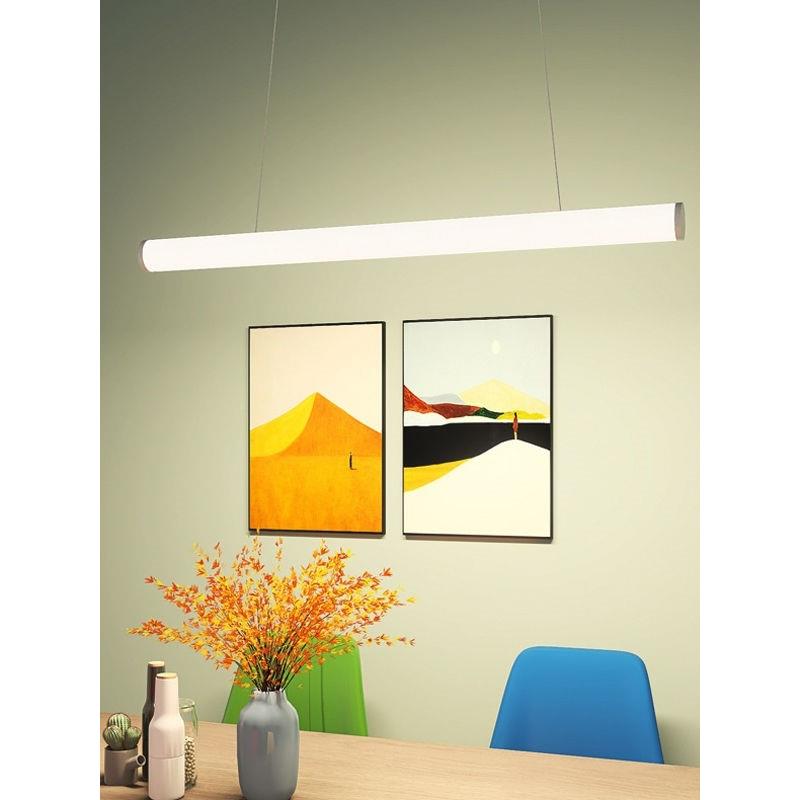 led295长圆办公工灯形现条代简约健身房创意吊灯作室办公室日光灯