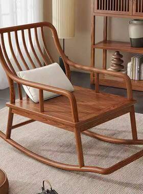 现代jkj45684中式约实木家夏用躺椅轻奢闲简阳台客厅冬两用懒人逍遥休摇椅