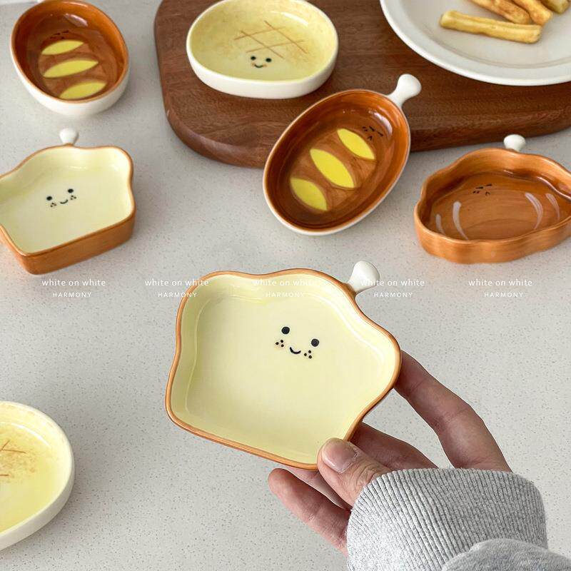 碟家用小号子可GZY爱卡通小碟菜碟蘸颜碟高值味陶瓷骨碟小吃碟蘸