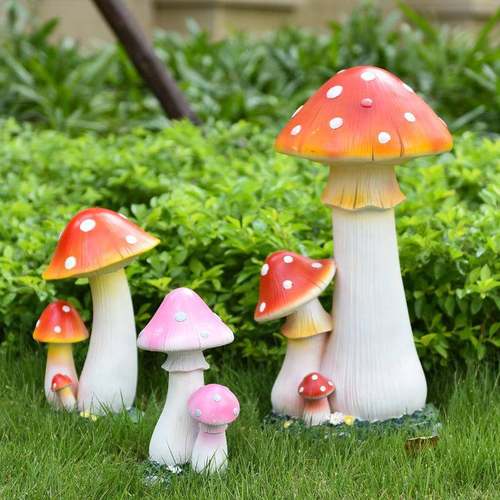 仿真蘑菇摆件户外幼儿园花园别墅阳台坪工艺品庭院装饰景观布置