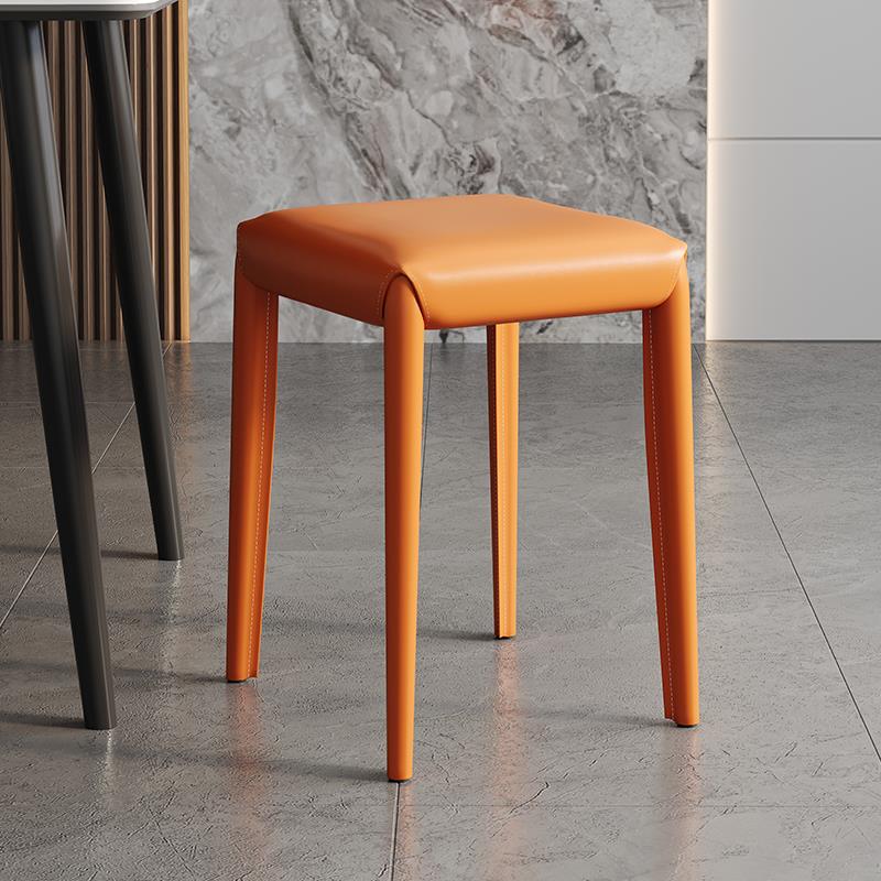 可叠放加厚马鞍凳家用椅子铁艺凳子餐厅备用酒吧凳马鞍椅软包方凳