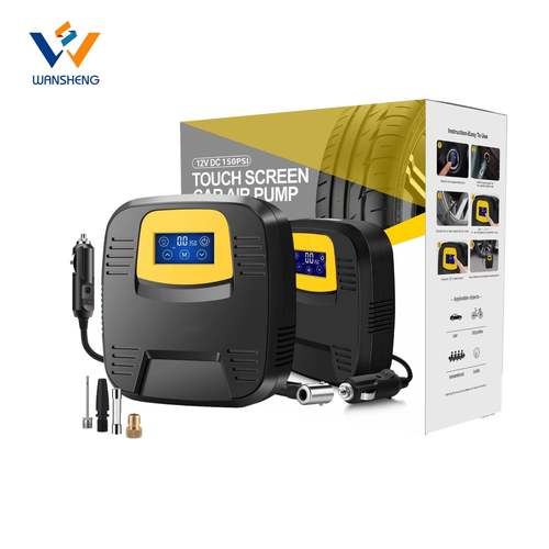 便携式汽车冲气泵汽车轮胎打气泵车载12V亚马逊数显充气气泵