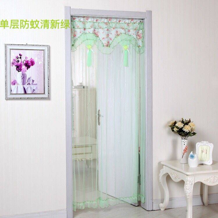 （送粘钩）蕾丝门帘 韩式风格四季长短卧室门帘 防蚊虫纱帘