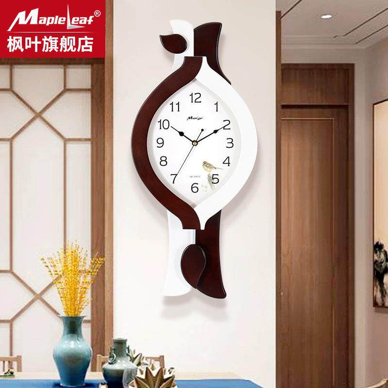欧式现代白色挂钟装饰钟表客厅静音扫秒石英钟机芯挂表创意简时钟