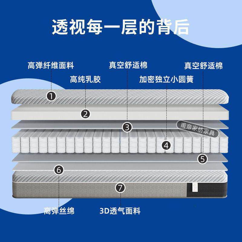 乳房胶床弹簧床垫加卷包新款超厚厚超软记忆棉护脊床垫出租垫864