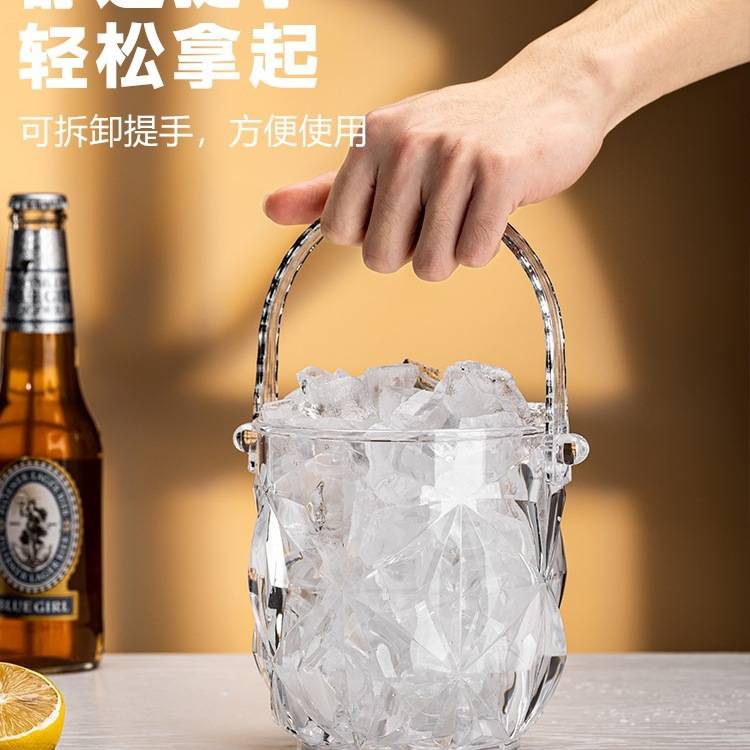 亚克力冰桶装冰块存放桶酒吧ktv商用加厚迷你小冰夹轻奢容器