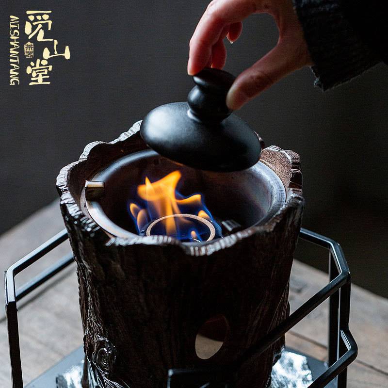 炭炉酒精内胆围炉煮茶炉酒精灯家用户外陶瓷煮茶器温酒炉茶道配件
