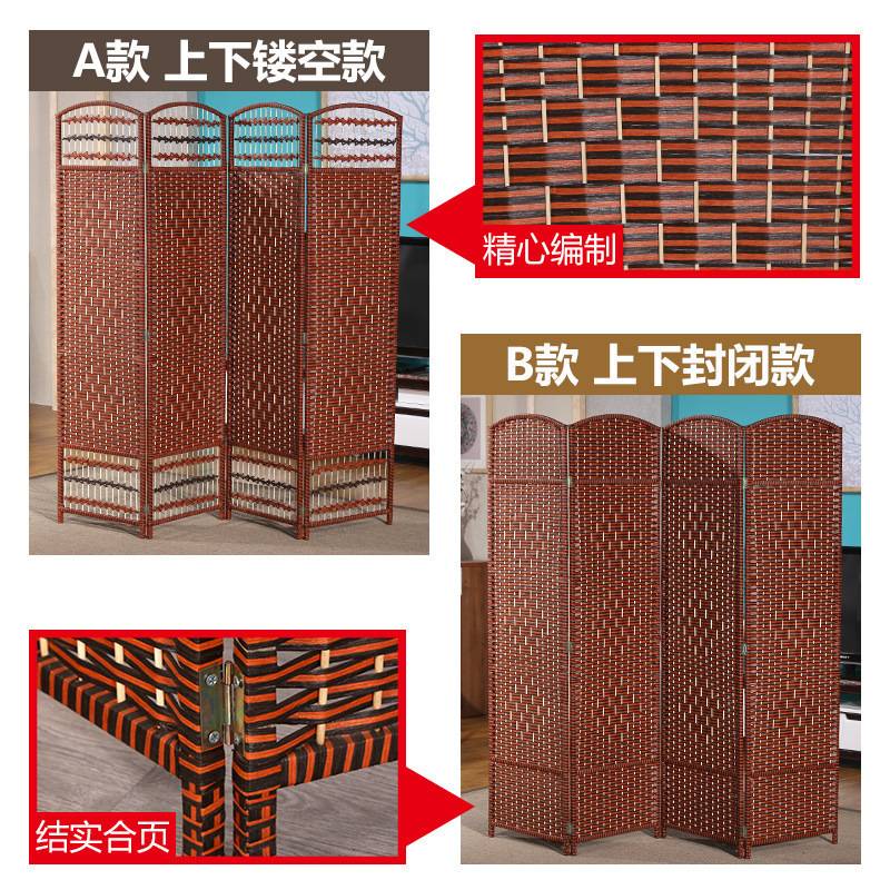 简易办公室屏风隔断墙客厅折叠移动出租房布帘推拉伸缩玄关屏风门