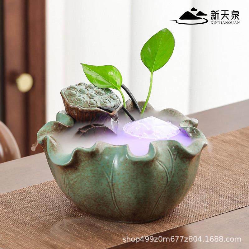 小型创意水车流水摆件循环水景风水轮喷泉客厅家用办公室装饰鱼缸,家居饰品,流水摆件,淘宝优惠券,粉丝福利购,淘宝优惠卷