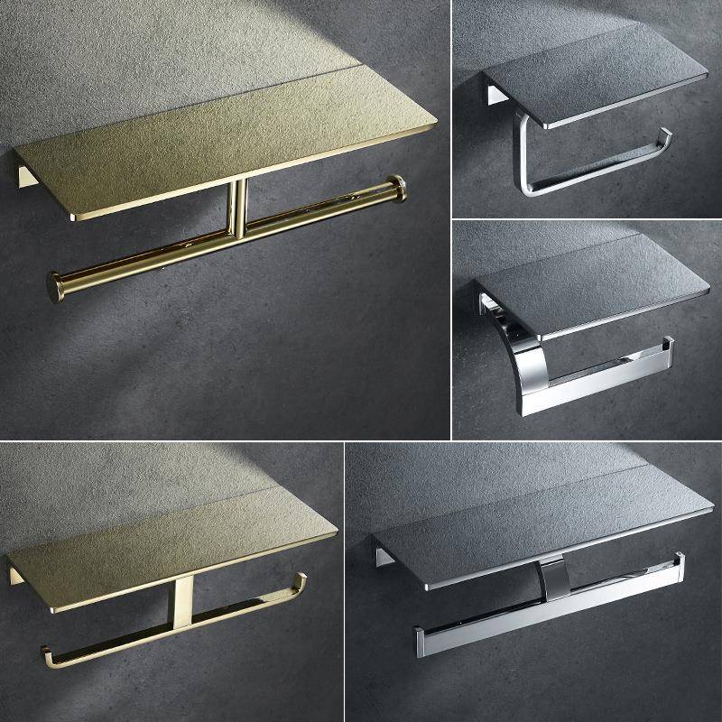 全铜卫生间实心纸巾钩浴室酒店卷纸架工程厕纸架置物架厕所纸巾架