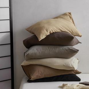 美拉德色系枕套一对装 48cmx74cm A类双层纱枕头套纯棉2025新款