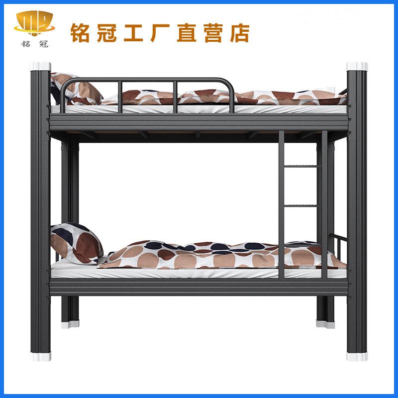 上下铺铁架床学校高低床加厚员工宿舍双人铁床钢制双层铁艺床厂家