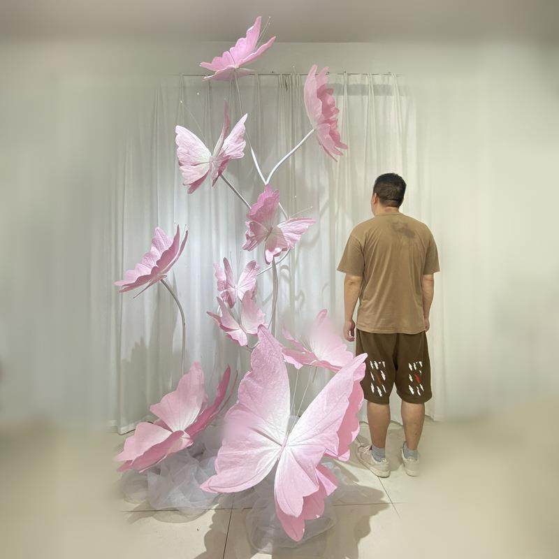 玄硕纸艺大蝴蝶套装粉色商场美陈高档橱窗装饰花酒店造景布置活动,鲜花速递/花卉仿真/绿植园艺,仿真花,淘宝优惠券,粉丝福利购,淘宝优惠卷