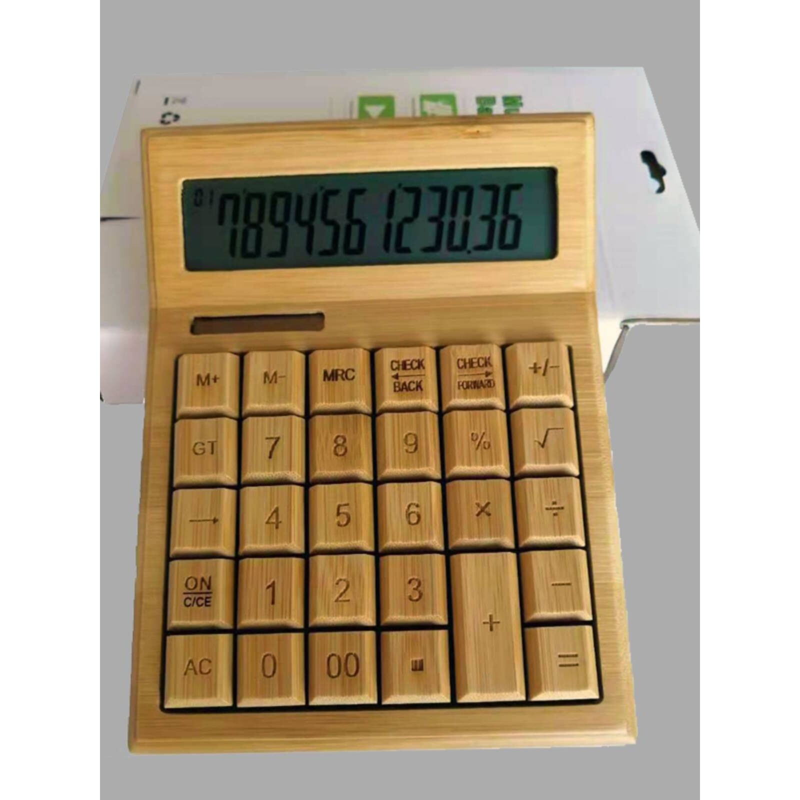竹制太阳能计算器可爱环保古朴实木竹子制品商店财务会计办公文具