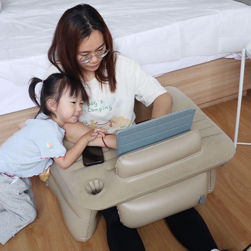 便携充气阅读桌床上小桌子懒人书桌学生卧室宿舍坐地电脑桌办公桌