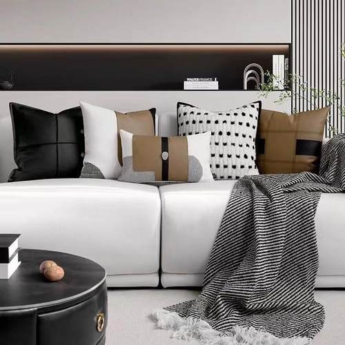 样板房抱枕轻奢简约现代软装沙发客厅靠垫方枕样板间酒店抱枕