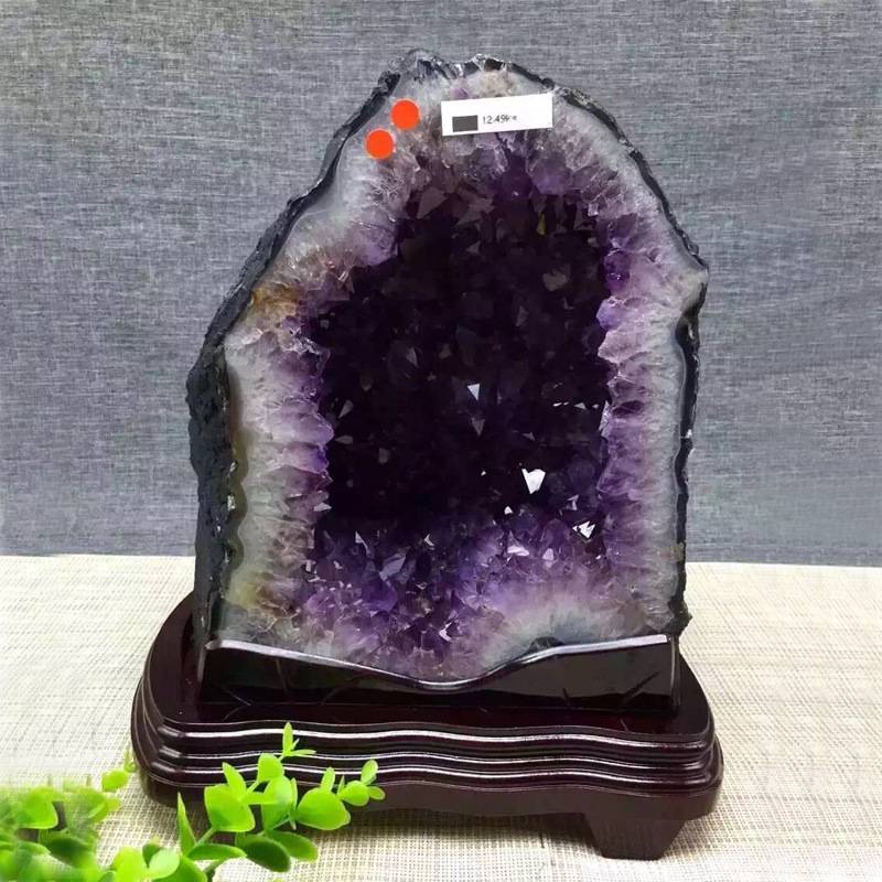 紫晶洞聚宝盆摆件家居 巴西紫水晶消磁摆件 办公室风水