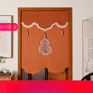 福禄双全葫芦门帘风水布艺半帘隔断帘卧室房间家用帘子遮挡帘挂帘