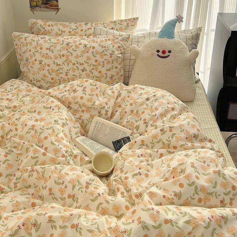 公主风碎花床上四件套纯棉全棉100小清新被套床单被罩宿舍三件套4