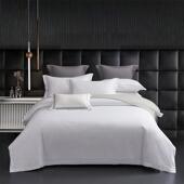 酒店床上用品床单四件套民宿全套60支纯棉宾馆三件套白色床笠被套