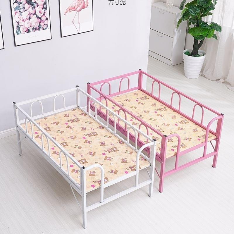 儿童折叠床带护栏男孩女孩公主床婴儿加宽单人拼接铁床简易床边床