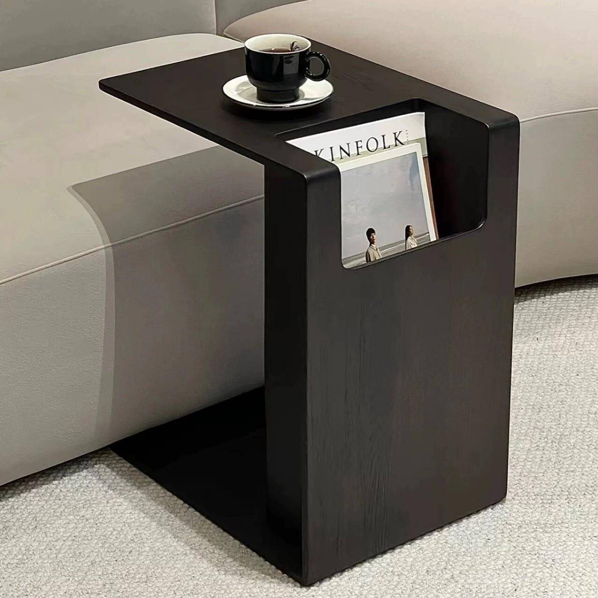 极简实木边几新中式可移动储物角几意式小茶几沙发边柜实木卡几