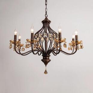 美式复古大客厅吊灯法式中古风水晶花球餐厅灯楼梯间别墅卧室灯具