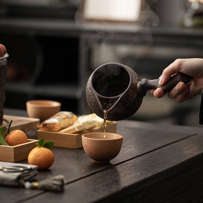 围炉煮茶复古陶壶炭炉烧水泡茶壶套装粗陶明火炭烧温茶炉炭炉火炉