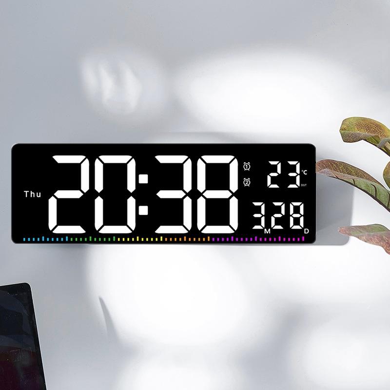 创意挂钟简约彩色客厅挂钟健身房秒表时钟多功能钟表大屏幕6663