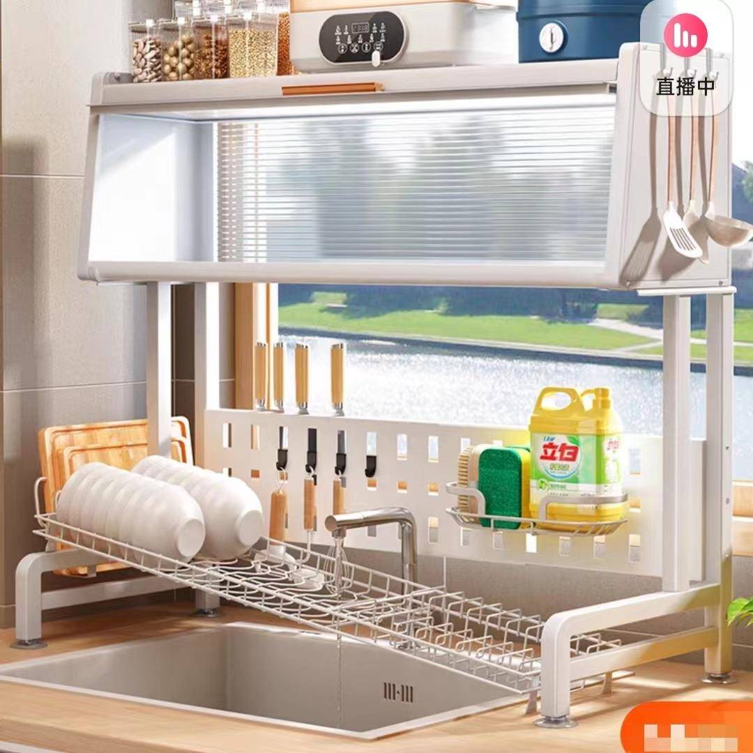 尘厨房水置物架碗架台面伸缩碗碟36门碗盘收纳架碗架-防槽沥带水