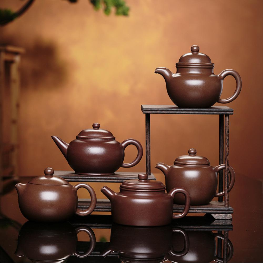 小茶壶原矿紫泥水平壶手把紫砂茶具薄胎手工宜兴紫砂壶