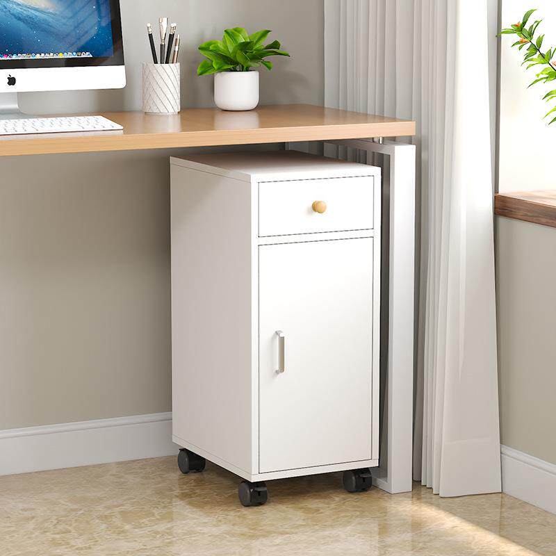 桌边可移动落地带门主机柜收纳柜子台式带锁电脑主机架打印机架g^