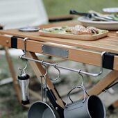 户外露营桌边挂架S挂钩野营配件便携桌面拓展带钩不锈钢置物挂架