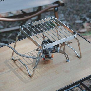 户外304不锈钢炉头支架 便携折叠式烧烤架套锅架小号迷你气炉支架