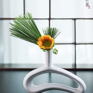 日式池坊缟羽自由器陶瓷插花花瓶小源流花道花器简约家桌面居装饰