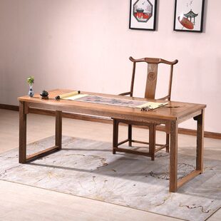 鸡翅木毛笔书法桌专用原木新中式实木书桌书房红木写字台仿古画案