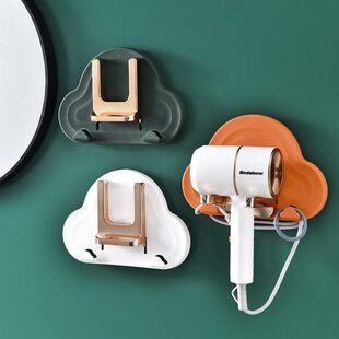 折叠吹风机置物架浴室卫生间支架电吹风挂架吹风筒架子免打孔通用