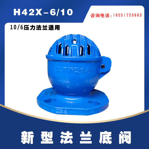 H42X-10/16新型底阀 水泵吸水铸铁法兰底阀DN50 65 80 100 150