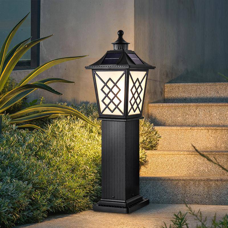 太阳能庭院灯新中式户外防水草坪灯室外超亮别墅花园园林草地路灯