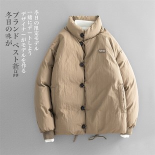 慵懒中国风棉衣男冬季机能工装保暖棉服外套日系复古阔版短款棉袄