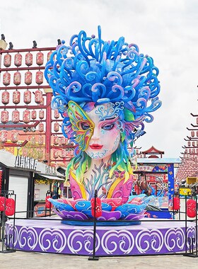 自贡大型彩灯可来图商业r街摆件游乐园不夜城落地美陈雕塑可动发