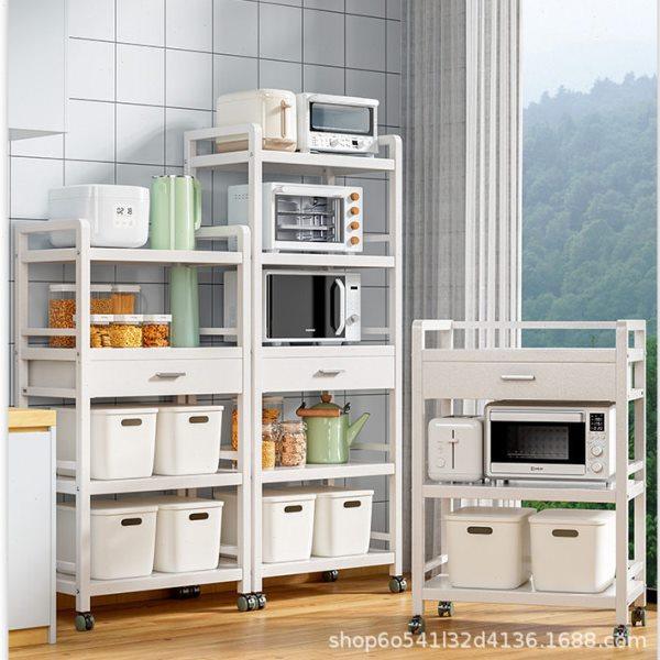 厨房置物架落地多层带抽屉微波炉烤箱架多功能储物收纳架分层货架,厨房/烹饪用具,微波炉置物架,淘宝优惠券,粉丝福利购,淘宝优惠卷
