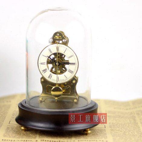 仿古钟 欧式座钟纯铜座钟 摆设软装饰品 纯铜快摆骨架钟