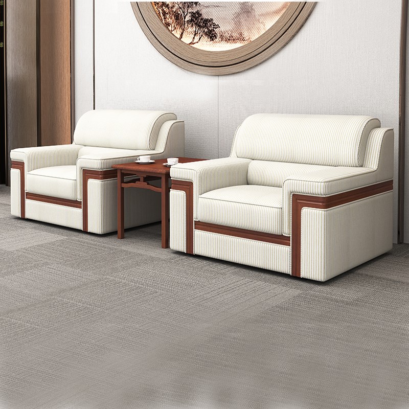 商务会议c沙发单人布艺领导贵宾室接待洽谈室中式展会办公桌椅组