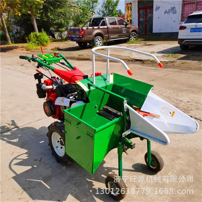 电启动玉米扒皮j收获机 手扶式苞米割晒机 玉米棒子收割机