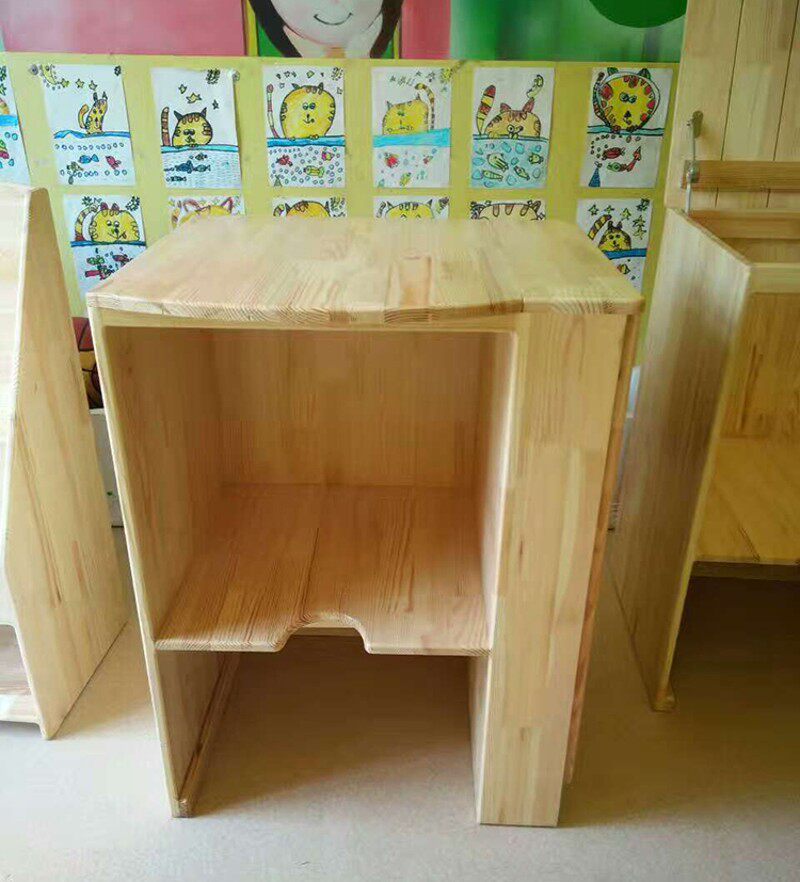 幼儿园实木口杯架木质保温桶架儿童毛巾口杯一体柜可挂式水杯柜架