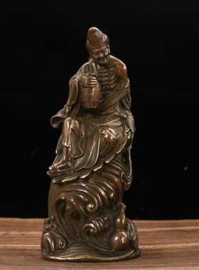 仿古铜像活佛济公人物佛像家居装饰铜摆件客厅玄关桌面工艺品摆件