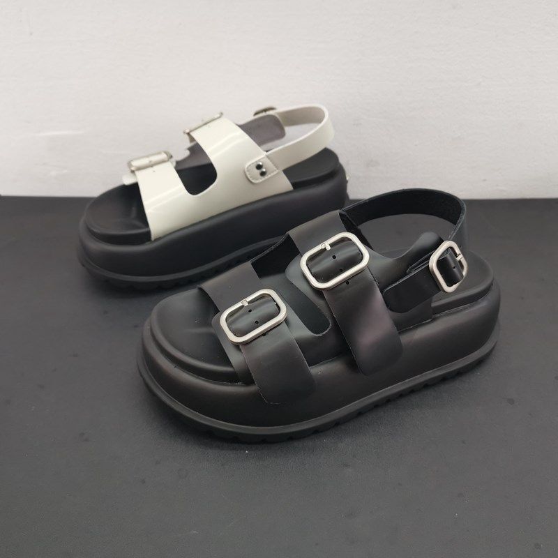 撤柜处理外贸真皮女鞋2025夏新款露趾沙滩鞋百搭厚底舒适女凉鞋,女鞋,沙滩鞋,淘宝优惠券,粉丝福利购,淘宝优惠卷