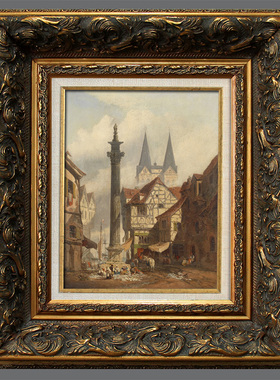 实木油画外框金色装裱框长方形定制尺寸画框照片T相框欧式雕花框