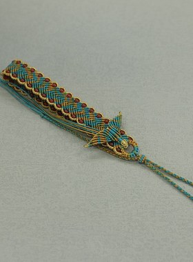 鱼尾千里江山爱心手绳手工编织diy手机挂件材料包包挂自编礼物